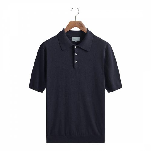 Navy Cotton Cashmere Polo Shirt - Kilgour Savile Row - Modalova