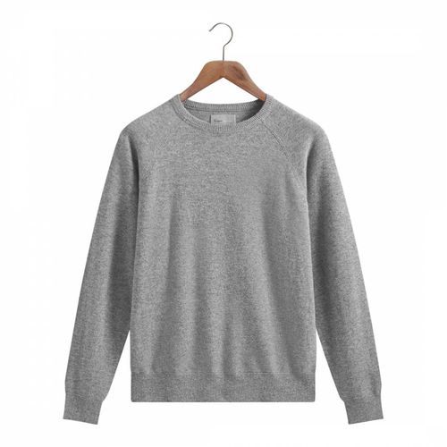 Grey Crew Neck Wool Cashmere Jumper - Kilgour Savile Row - Modalova