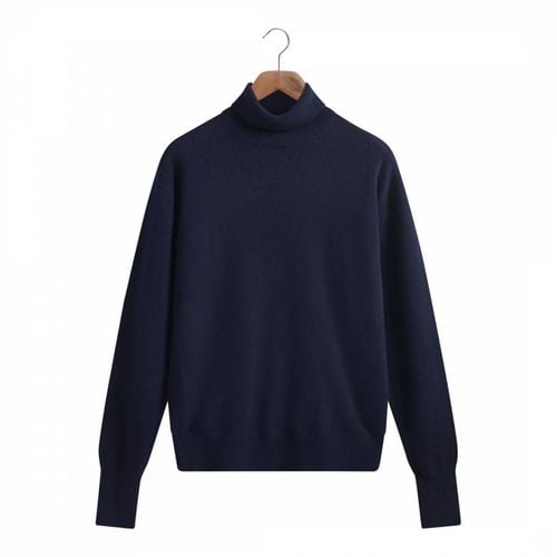 Navy Roll Neck Wool Cashmere Jumper - Kilgour Savile Row - Modalova