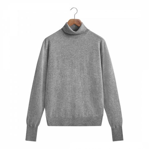 Grey Roll Neck Wool Cashmere Jumper - Kilgour Savile Row - Modalova