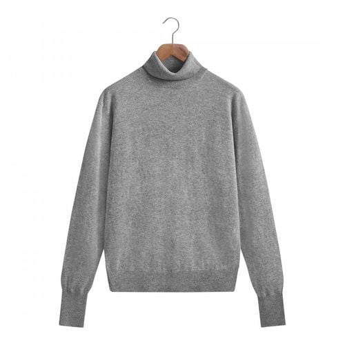 Grey Roll Neck Wool Cashmere Jumper - Kilgour Savile Row - Modalova