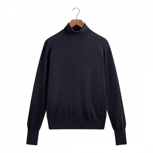 Navy Roll Neck Merino Wool Jumper - Kilgour Savile Row - Modalova