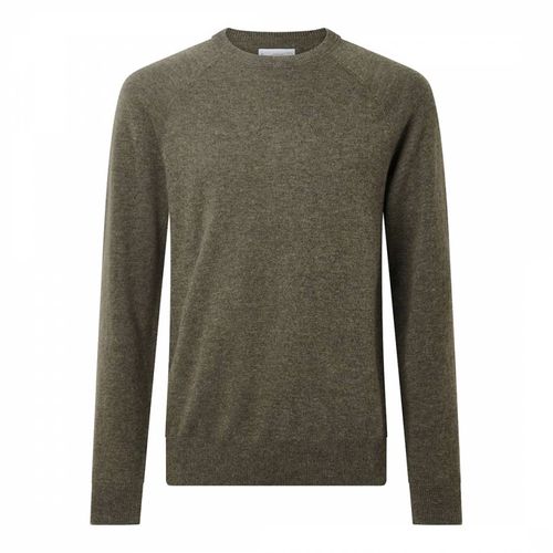 Khaki Classic Crew Neck Wool Cashmere Jumper - Bernard Weatherill - Modalova