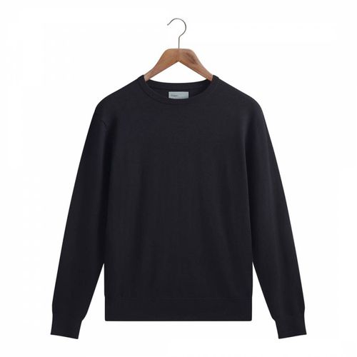 Navy Crew Neck Merino Wool Jumper - Kilgour Savile Row - Modalova