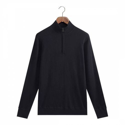 Navy Quarter Zip Merino Wool Jumper - Kilgour Savile Row - Modalova