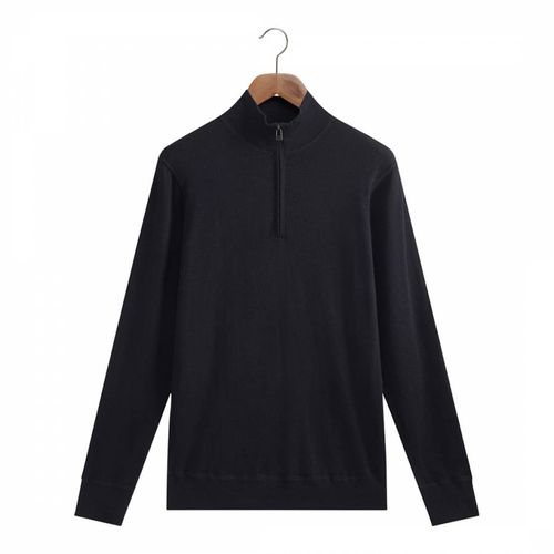 Navy Quarter Zip Merino Wool Jumper - Kilgour Savile Row - Modalova