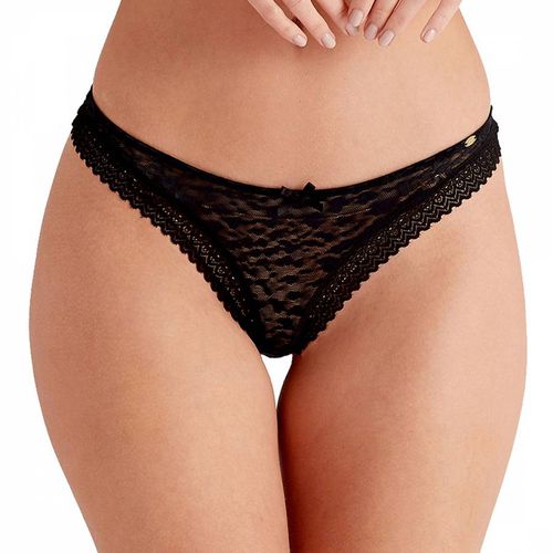 Black Graphic Mesh Thong - Pretty Polly - Modalova