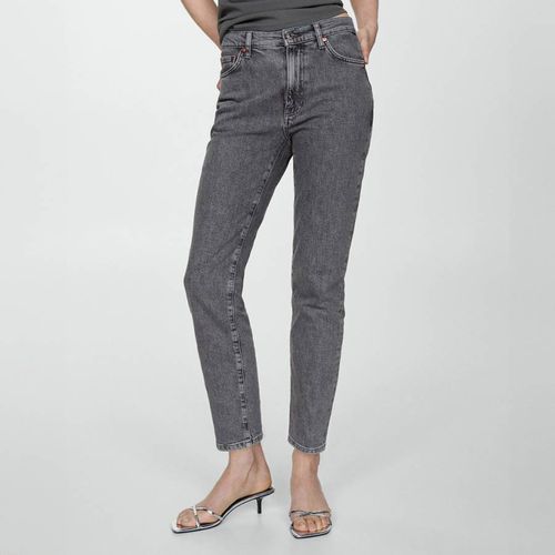 Dark Grey Slim Fit High Rise Jeans - Mango - Modalova