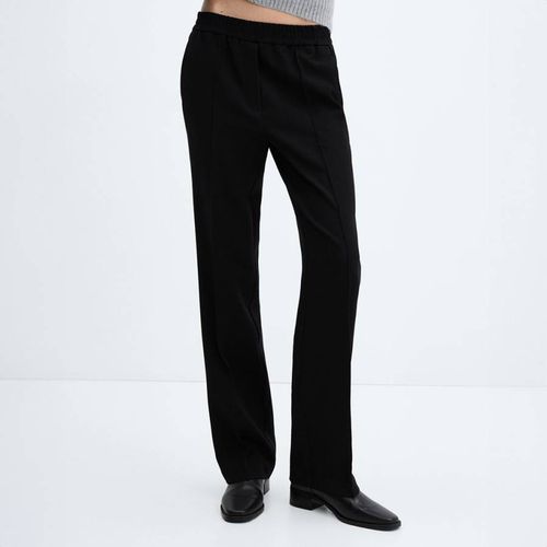 Black Mid Rise Straight Trousers - Mango - Modalova