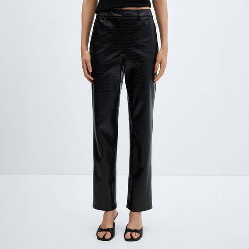 Croc Effect Ankle Crop Trousers - Mango - Modalova