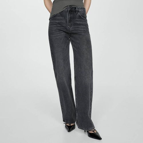 Washed Black High Rise Jeans - Mango - Modalova