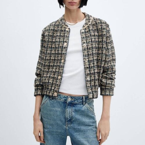 Black Tweed Bomber Jacket - Mango - Modalova