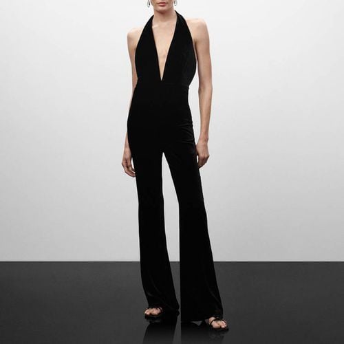 Halter-Neck Silk Blend Jumpsuit - Mango - Modalova