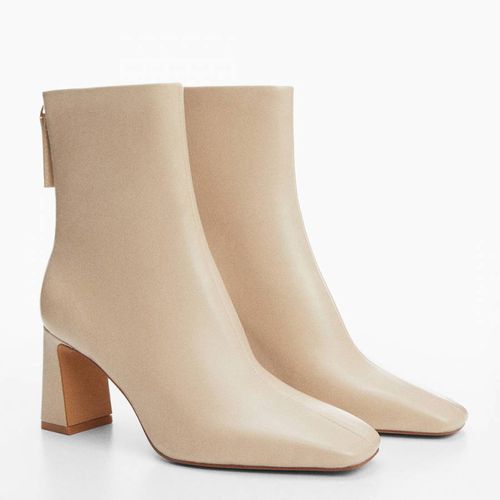 Cream Heeled Ankle Boots - Mango - Modalova