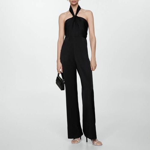 Black Halter-Neck Twist Jumpsuit - Mango - Modalova