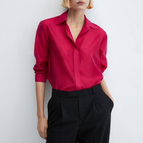 Fuschia Relaxed Collared Blouse - Mango - Modalova