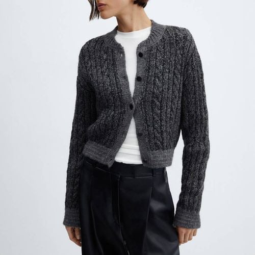 Charcoal Chunky Knit Cardigan - Mango - Modalova