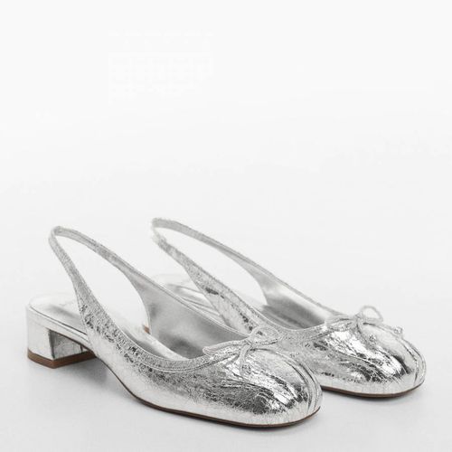 Silver Slingback Ballet Flats - Mango - Modalova