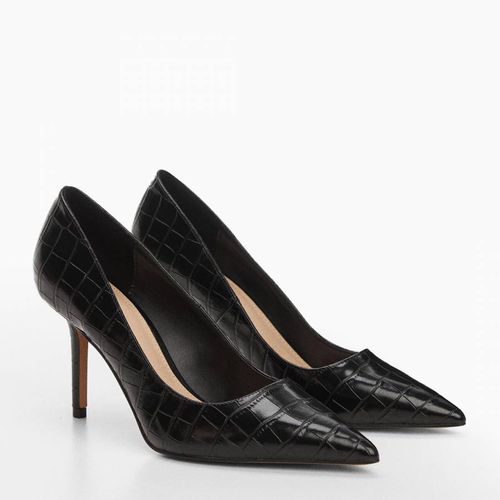 Black Lora Croc Heel - Mango - Modalova