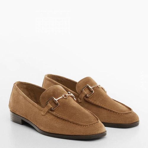 Tan Suede Horsebit Loafers - Mango - Modalova