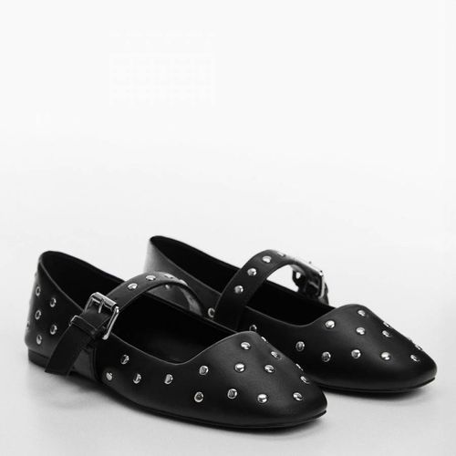 Black Studded Ballet Flates - Mango - Modalova