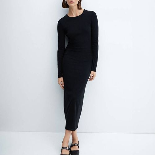 Black Bodycon Ruched Maxi Dress - Mango - Modalova