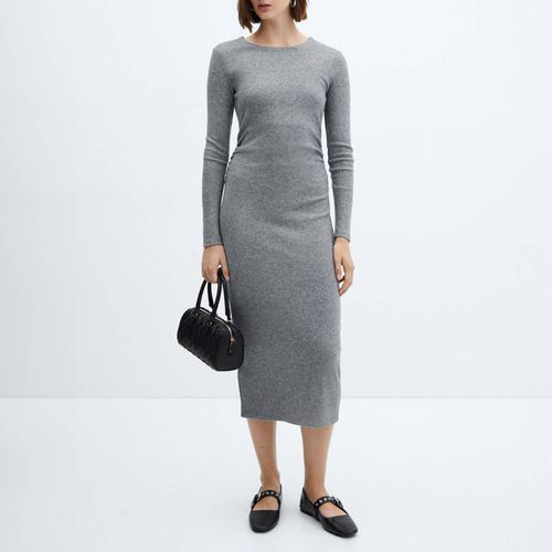 Grey Marl Bodycon Ruched Maxi Dress - Mango - Modalova