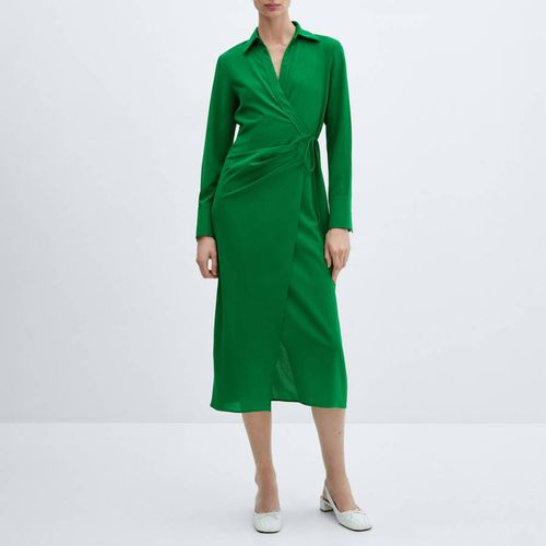 Emerald Wrap Shirt Midi Dress - Mango - Modalova