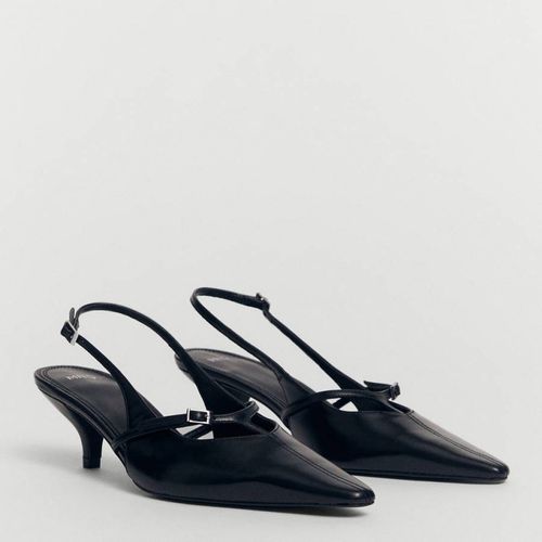 Leather Slingback Kitten Heels - Mango - Modalova