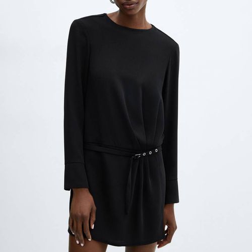 Black Belted Mini Dress - Mango - Modalova