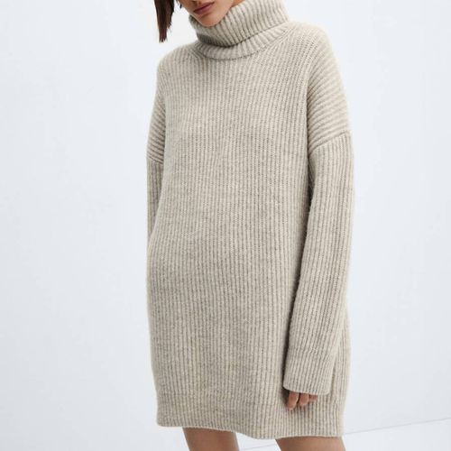 Stone Wool Blend Jumper Dress - Mango - Modalova