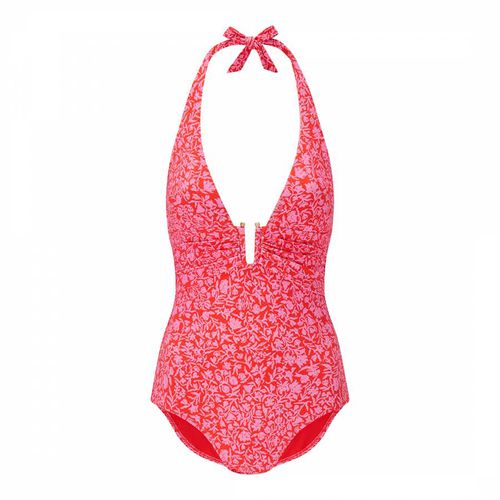 Red & Pink Limpopo U-Bar Halterneck Swimsuit - Heidi Klein - Modalova