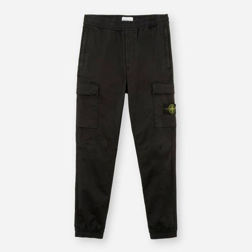 Black Wool Blend Cargo Trousers - Stone Island - Modalova