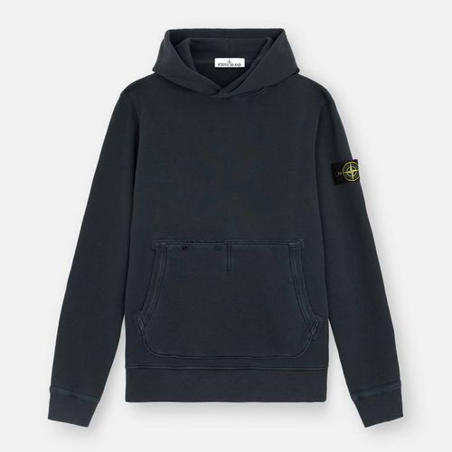 Washed Black Badge Cotton Hoodie - Stone Island - Modalova