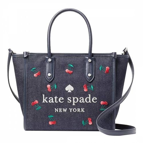 Multicolour Ella Cherry Embroidered Denim Fabric Small Tote - Kate Spade - Modalova