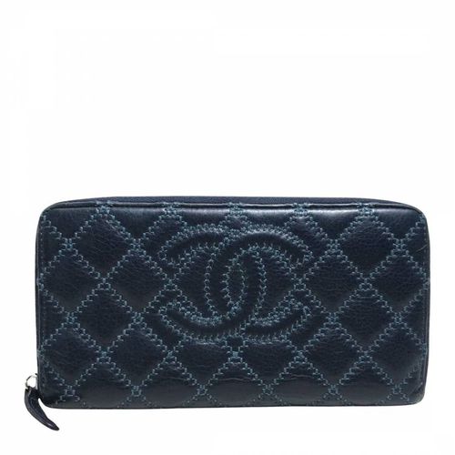 Blue Matelasse Wallet - AB - Pre-Loved Chanel - Modalova