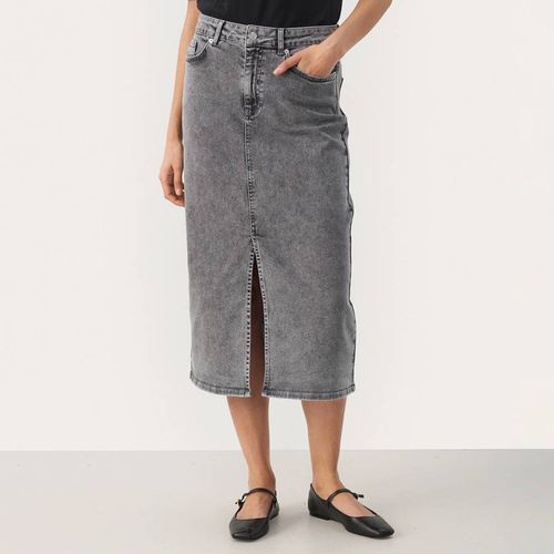 Washed Grey Denim Midi Skirt - Part Two - Modalova