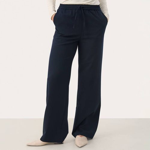 Navy Wide Leg Relaxed Trousers - Part Two - Modalova