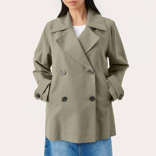 Khaki Linen Blend Trench Coat - Part Two - Modalova