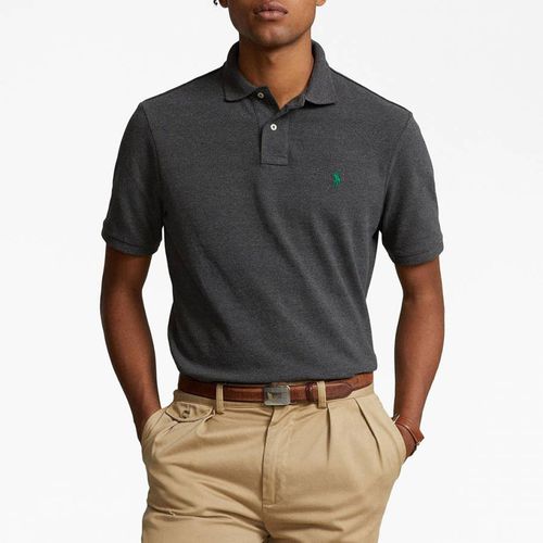 Charcoal Custom Slim Mesh Polo Shirt - Polo Ralph Lauren - Modalova