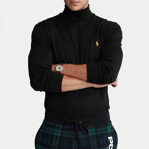 Black Soft Cotton Roll Neck Top - Polo Ralph Lauren - Modalova