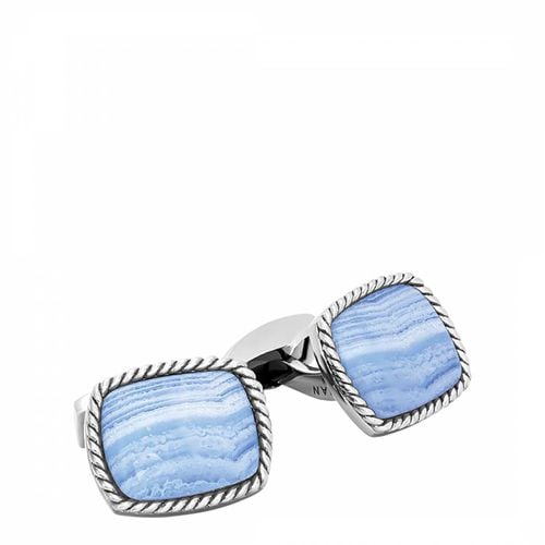 Blue Sterling Cable Agate Cufflinks (Limited Edition) - Tateossian - Modalova