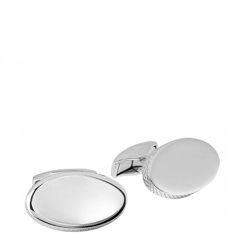 Engravable Oval Silver Cufflinks - Tateossian - Modalova