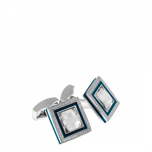 Quadrato cufflinks with navy enamel & clear Swarovski elements - Tateossian - Modalova