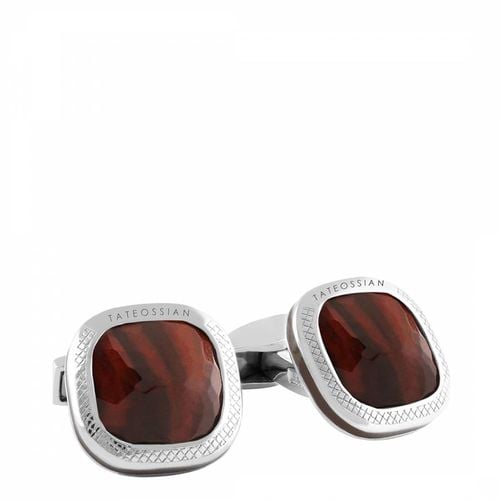 Doppione Cushion Cufflinks in Tiger Eye - Tateossian - Modalova