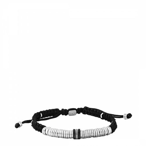 Silver Disc with Gears Macrame Bracelet - Tateossian - Modalova