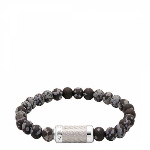 Montecarlo Semi-Precious Beaded Bracelet with Snowflake Obsidian Beads and Alutex Pop Clasp - Tateossian - Modalova