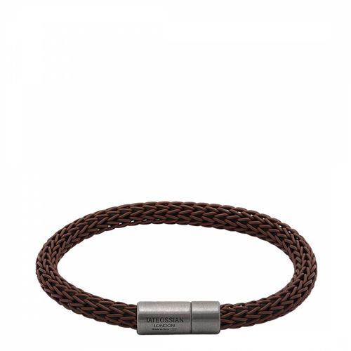 Woven Mesh Cord Rubber Bracelet in Sterling Silver - Tateossian - Modalova