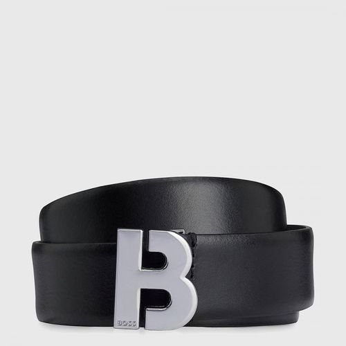 Black Monogram Leather Belt - BOSS - Modalova