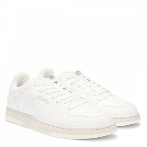 White Embossed Leather Trainers - HUGO - Modalova